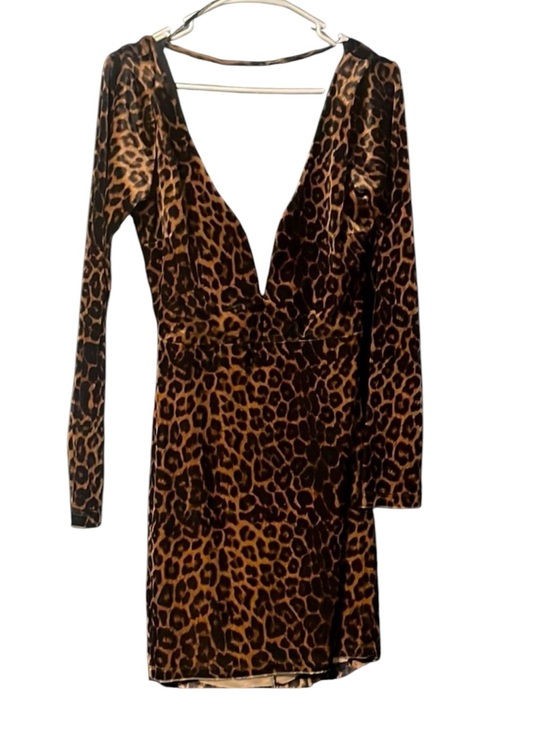 Symphony Dresses & Skirts - Symphony Cheetah Deep V-cut Dress